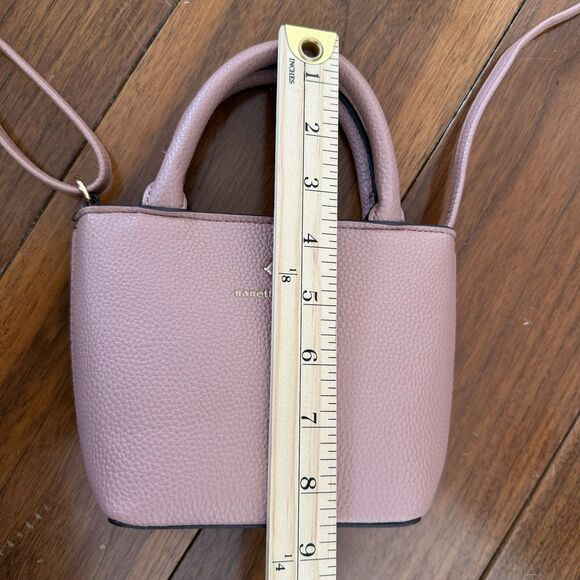 Nanette Lepore Mini Crossbody Bag Blush Pink Vegan Preppy Classic Minimal - Picture 14 of 16